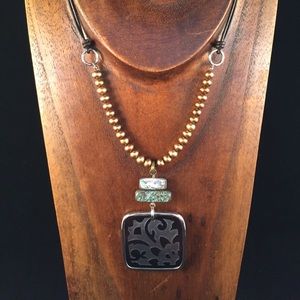 Silpada Bronze Pearl & Shell Necklace